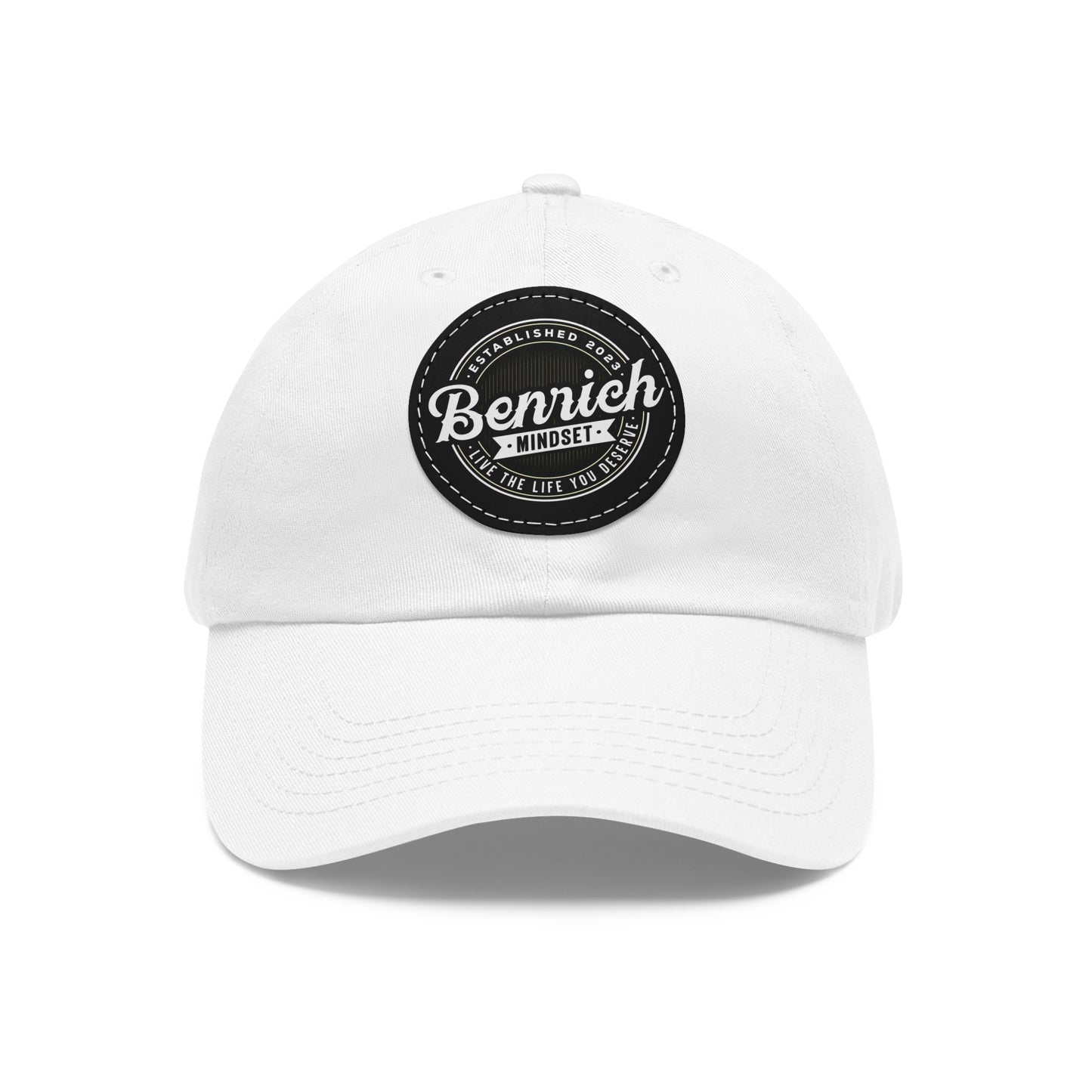 Dad Hat with Leather Patch (Round)