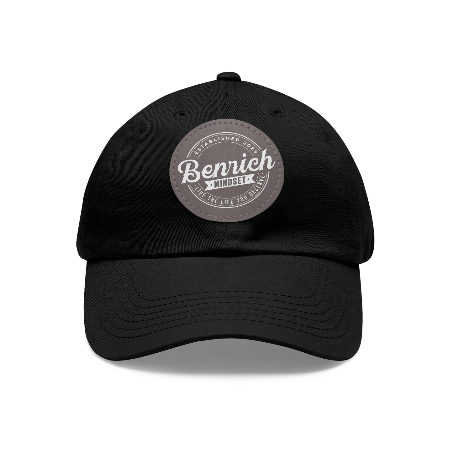 Dad Hat with Leather Patch (Round)