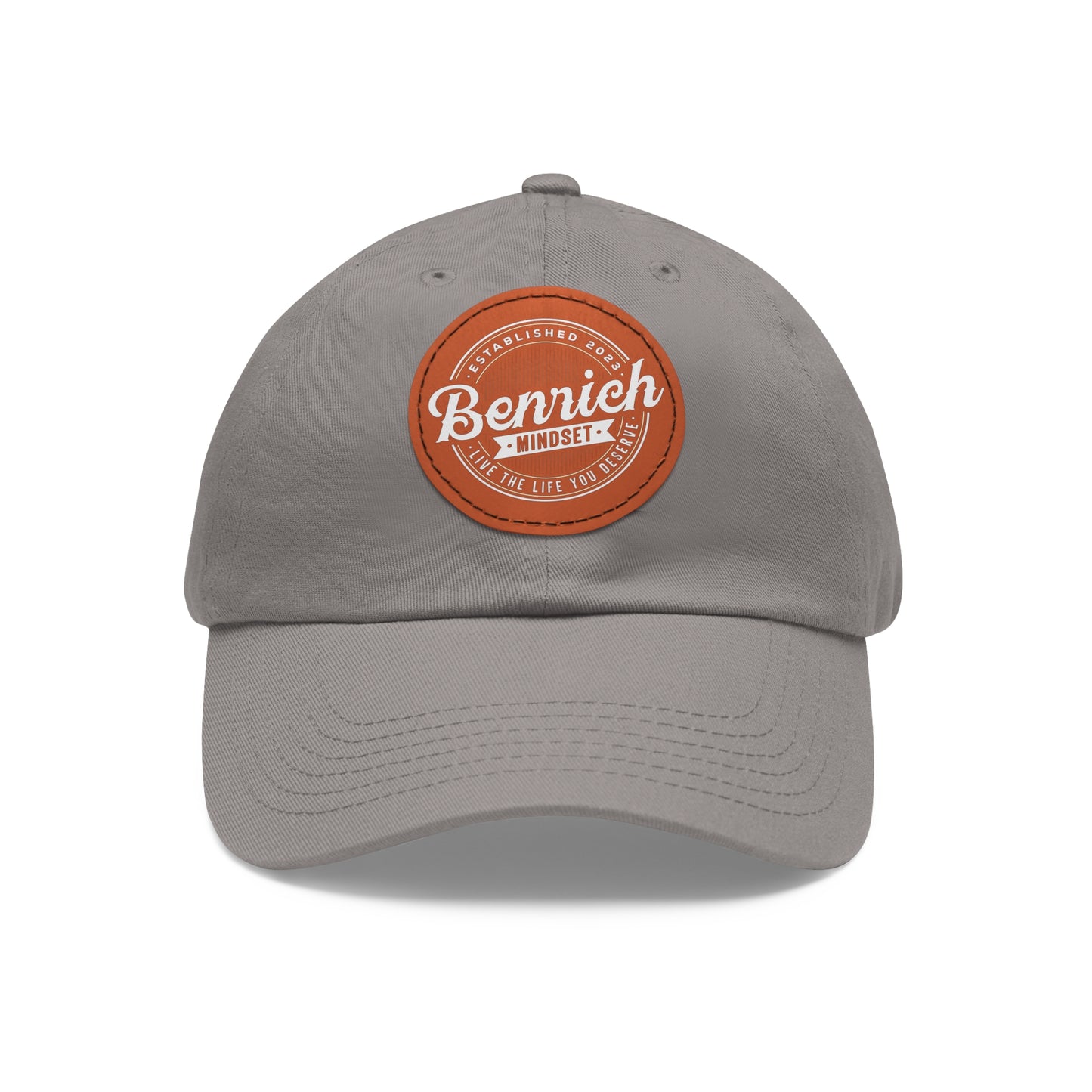 Dad Hat with Leather Patch (Round)