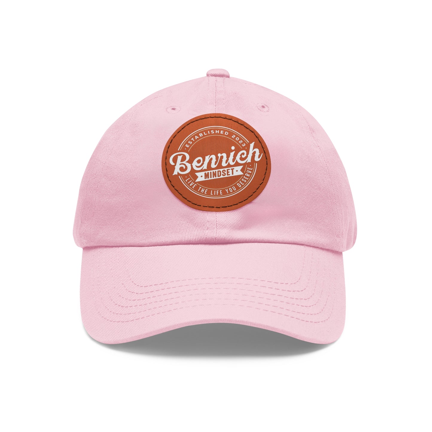 Dad Hat with Leather Patch (Round)