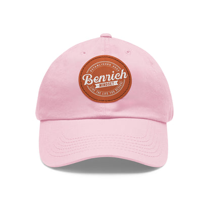 Dad Hat with Leather Patch (Round)